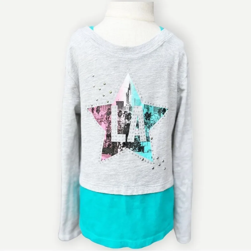 Children’s Place Girl’s Long Sleeve L.A. Los Angeles Graphic Tee. Top. 5-6. 5. 6